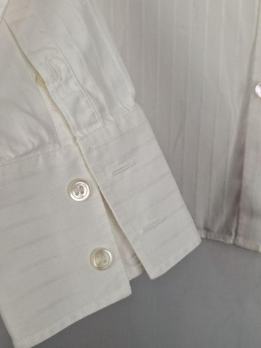 Country Road White Pinstripe Office Collared Shirt Size M by SwapUp-Online Second Hand Store-Online Thrift Store