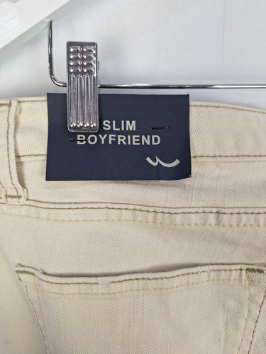 LTB Cream Copper Studded Detail Boyfriend Jeans Size 12 by SwapUp-Online Second Hand Store-Online Thrift Store