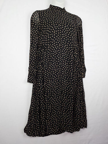 Ganni Elegant Polka Dot Mock Neck Dress Size 12 by SwapUp-Online Second Hand Store-Online Thrift Store