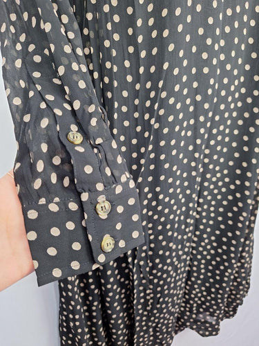 Ganni Elegant Polka Dot Mock Neck Dress Size 12 by SwapUp-Online Second Hand Store-Online Thrift Store