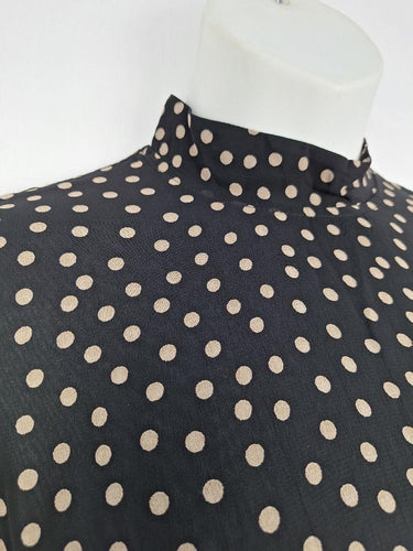 Ganni Elegant Polka Dot Mock Neck Dress Size 12 by SwapUp-Online Second Hand Store-Online Thrift Store