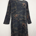 Elk Silk Shift Muted Patterned Dress Size L by SwapUp-Online Second Hand Store-Online Thrift Store
