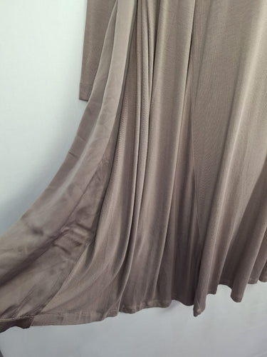Elk Taupe Contrast Back Long sleeve Dress Size M by SwapUp-Online Second Hand Store-Online Thrift Store