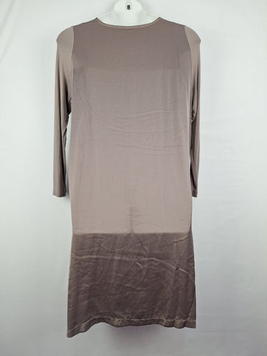 Elk Taupe Contrast Back Long sleeve Dress Size M by SwapUp-Online Second Hand Store-Online Thrift Store