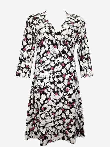 Diane von Furstenberg Silk Jersey Floral Pattern Wrap Midi Dress Size 8 by SwapUp-Online Second Hand Store-Online Thrift Store