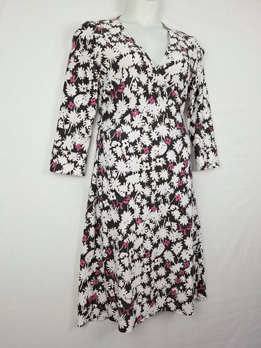 Diane von Furstenberg Silk Jersey Floral Pattern Wrap Midi Dress Size 8 by SwapUp-Online Second Hand Store-Online Thrift Store