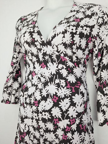 Diane von Furstenberg Silk Jersey Floral Pattern Wrap Midi Dress Size 8 by SwapUp-Online Second Hand Store-Online Thrift Store