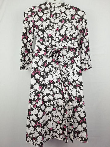 Diane von Furstenberg Silk Jersey Floral Pattern Wrap Midi Dress Size 8 by SwapUp-Online Second Hand Store-Online Thrift Store