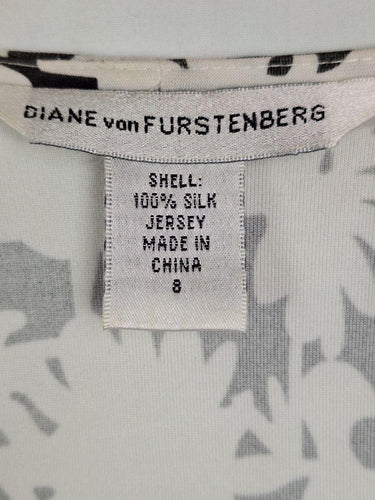 Diane von Furstenberg Silk Jersey Floral Pattern Wrap Midi Dress Size 8 by SwapUp-Online Second Hand Store-Online Thrift Store