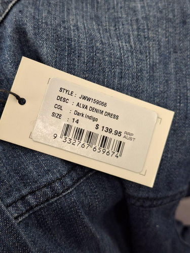 Jag Indigo Denim Buttoned Dress Size 14 by SwapUp-Online Second Hand Store-Online Thrift Store