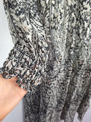 Hammock & Vine Sheer Flowy Belted Maxi Dress Size 12 by SwapUp-Online Second Hand Store-Online Thrift Store