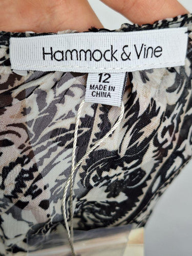 Hammock & Vine Sheer Flowy Belted Maxi Dress Size 12 by SwapUp-Online Second Hand Store-Online Thrift Store
