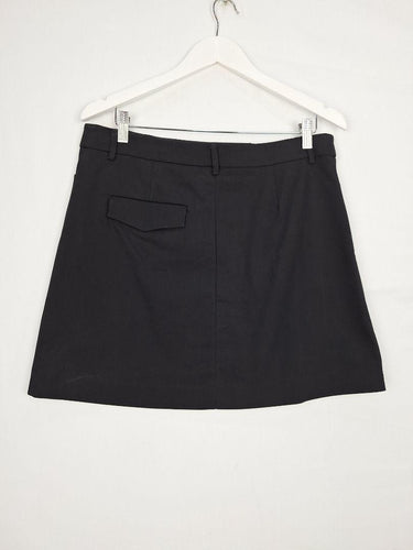 Saba Sleek Black Cotton Mini Skirt Size 14 by SwapUp-Online Second Hand Store-Online Thrift Store