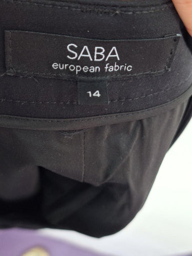 Saba Sleek Black Cotton Mini Skirt Size 14 by SwapUp-Online Second Hand Store-Online Thrift Store