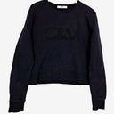 Camilla and Marc Navy Cropped Logo Jumper Size 12 by SwapUp-Online Second Hand Store-Online Thrift Store