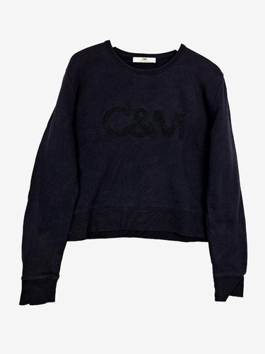 Camilla and Marc Navy Cropped Logo Jumper Size 12 by SwapUp-Online Second Hand Store-Online Thrift Store