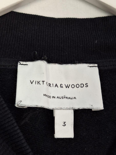 Viktoria & Woods Relaxed Black Logo Jumper Size 12 by SwapUp-Online Second Hand Store-Online Thrift Store