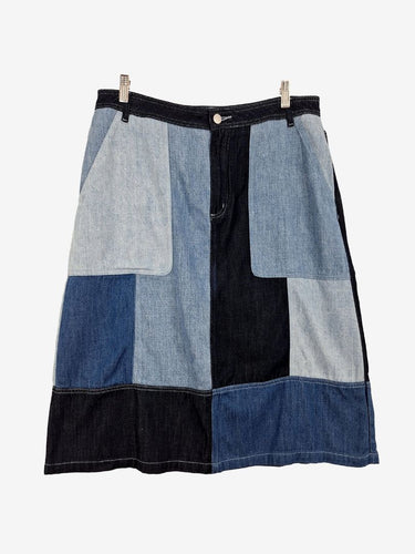 Gorman Patchwork Contrast Denim Skirt Size 16