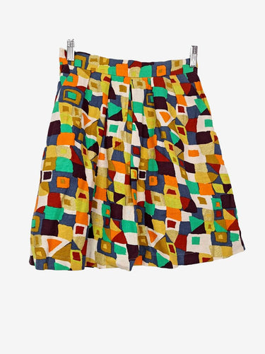 Gorman Geometric Pops Of Gold Mini Skirt Size 8