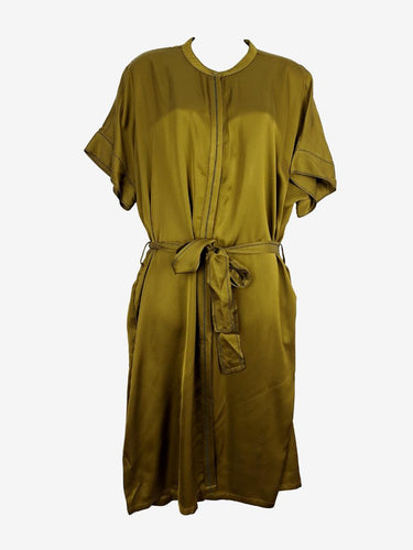 Elk Stunning Olive Green High Neck Midi Dress Size 12
