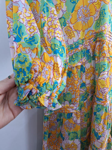 Second-Hand - Bohemian Traders Cowl Shell Detail Bright Maxi Dress Size XS - SwapUp