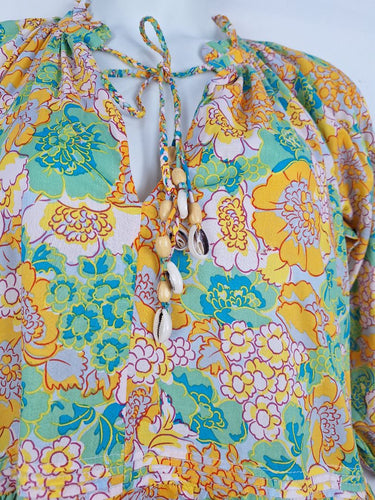 Second-Hand - Bohemian Traders Cowl Shell Detail Bright Maxi Dress Size XS - SwapUp