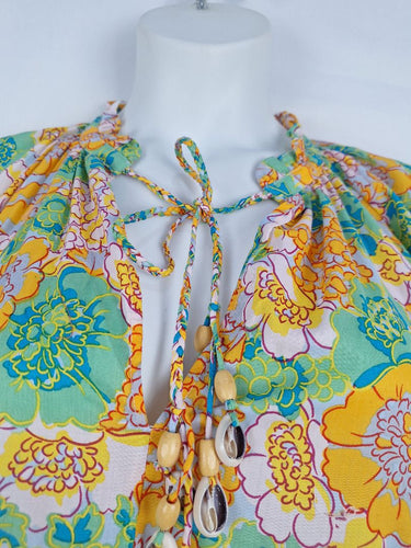 Second-Hand - Bohemian Traders Cowl Shell Detail Bright Maxi Dress Size XS - SwapUp