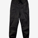 Second-Hand - Wet Look Black Drawstring Pants Size - SwapUp
