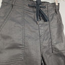 Second-Hand - Wet Look Black Drawstring Pants Size - SwapUp