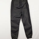 Second-Hand - Wet Look Black Drawstring Pants Size - SwapUp