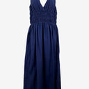 Second-Hand - Posse Navy Deep V Gathered Maxi Dress Size S - SwapUp