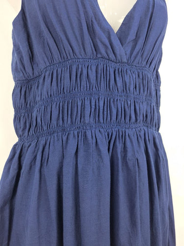 Second-Hand - Posse Navy Deep V Gathered Maxi Dress Size S - SwapUp
