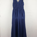 Second-Hand - Posse Navy Deep V Gathered Maxi Dress Size S - SwapUp