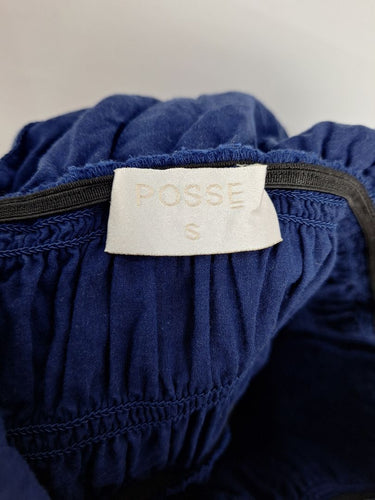 Second-Hand - Posse Navy Deep V Gathered Maxi Dress Size S - SwapUp