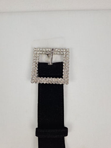 Second-Hand - Black Y2K Diamonte Belt Belt Size S - SwapUp