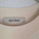 Second-Hand - Jac + Jack Ivory Textured Crew Fitted Midi Dress Size 12 - SwapUp