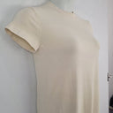 Second-Hand - Jac + Jack Ivory Textured Crew Fitted Midi Dress Size 12 - SwapUp
