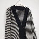 Second-Hand - Oxford Striped Cotton Knit Cardigan Size 8 - SwapUp