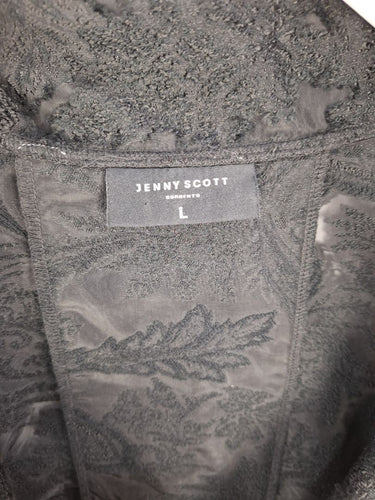 Second-Hand - Jenny Scott Elegant Sheer Jacquard Open Evening Coat Size L - SwapUp