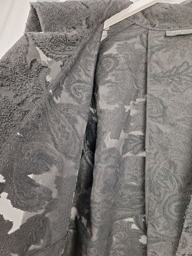 Second-Hand - Jenny Scott Elegant Sheer Jacquard Open Evening Coat Size L - SwapUp