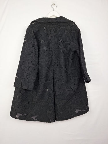 Second-Hand - Jenny Scott Elegant Sheer Jacquard Open Evening Coat Size L - SwapUp