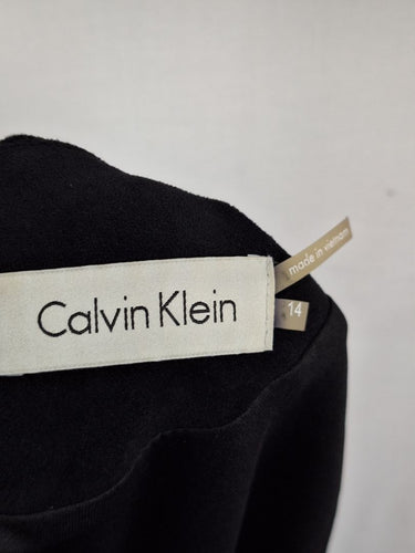 Second-Hand - Calvin Klein Contemporary Faux Suede Tailored Midi Dress Size 14 - SwapUp