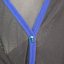 Second-Hand - Jean Paul Gaultier Vintage Mesh Cobalt Trim Cardigan Size S - SwapUp