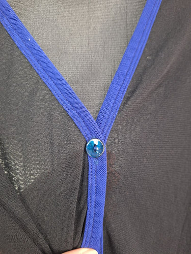 Second-Hand - Jean Paul Gaultier Vintage Mesh Cobalt Trim Cardigan Size S - SwapUp