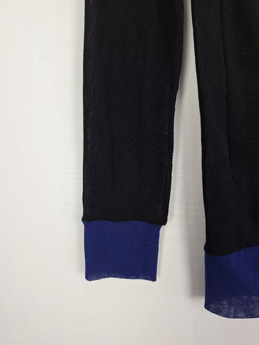 Second-Hand - Jean Paul Gaultier Vintage Mesh Cobalt Trim Cardigan Size S - SwapUp