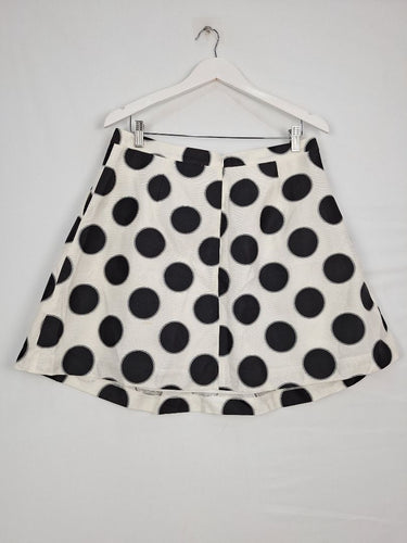 Second-Hand - Marcs Semi Sheer Box Pleat Dot Skirt Size 14 - SwapUp
