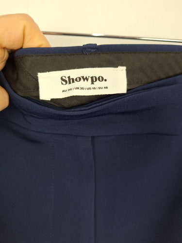 Second-Hand - Showpo Navy Blue Pin Pleat Suit Pants Size 20 - SwapUp
