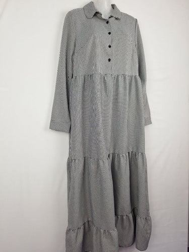 Second-Hand - Nobody's Child Check Peter Pan Collar Maxi Dress Size 10 - SwapUp