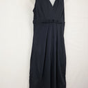 Second-Hand - MaxMara Chic Navy Gathered Waist Dress Size 12 - SwapUp