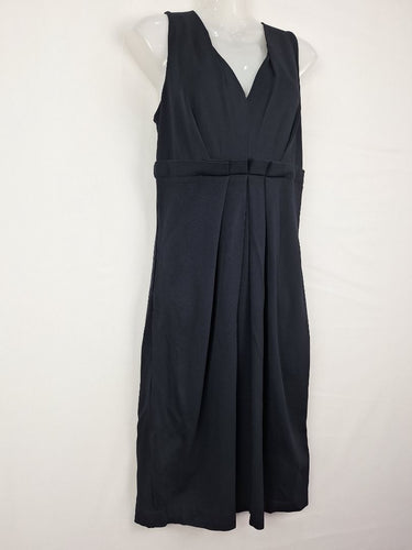 Second-Hand - MaxMara Chic Navy Gathered Waist Dress Size 12 - SwapUp